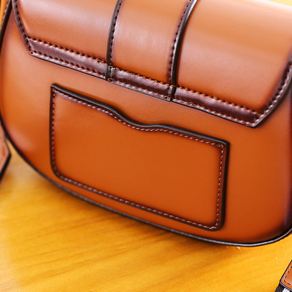 Vintage Leather Womens Small Crossbody Bags Saddle Bag for Women fashion