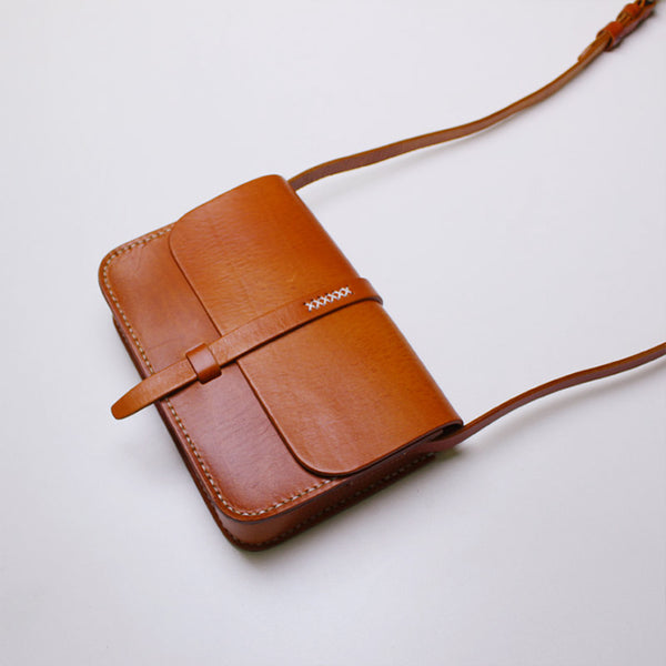 Vintage Small Handmade Leather Crossbody Shoulder Bags Purses Accessories women