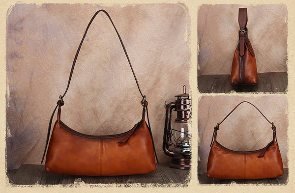 Vintage-Small-Ladies-Leather-Shoulder-Bag-Purse-Handbags-For-Women-Brown