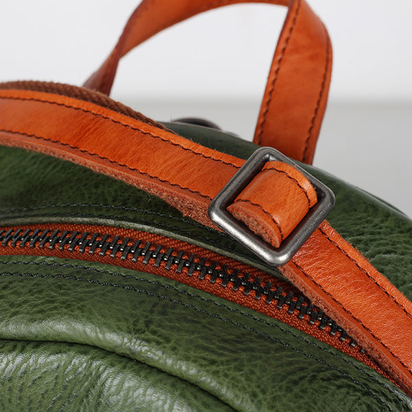 Vintage Style Ladies Mini Genuine Leather Backpack Purse Bookbag for Women Durable