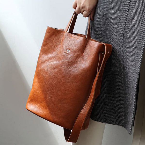 Vintage Women Genuine Leather Tote Bag Handbags Shoulder Bag for Women chic