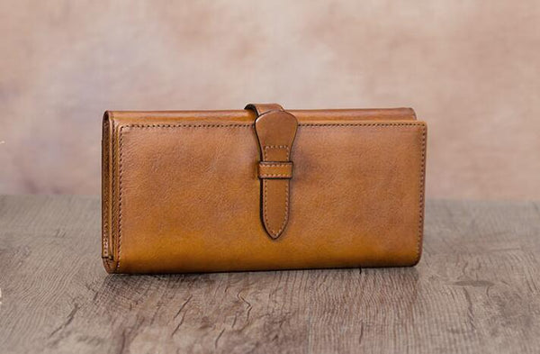 Vintage Women's Billfold Long Leather Wallet Long For Women Cool