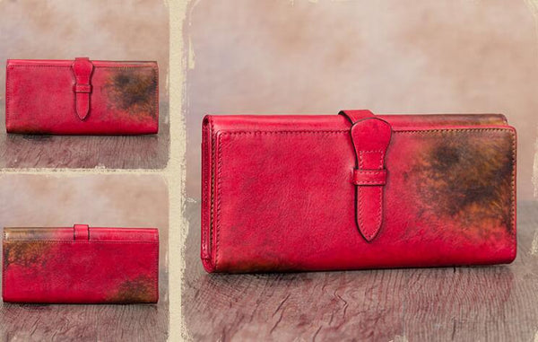Vintage Women's Billfold Long Leather Wallet Long For Women Durable