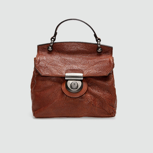 Vintage Women's Brown Leather Crossbody Satchel Purse Shoulder Bags for Women Chic