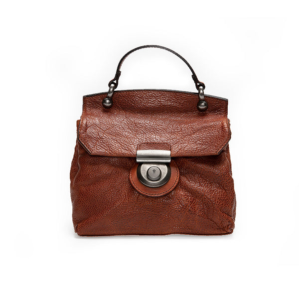 Vintage Women's Brown Leather Crossbody Satchel Purse Shoulder Bags for Women
