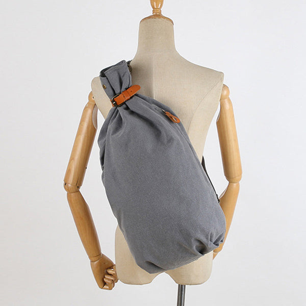 Vintage Women's Canvas And Leather Backpack Purse Canvas Rucksack Bag For Women Affordable