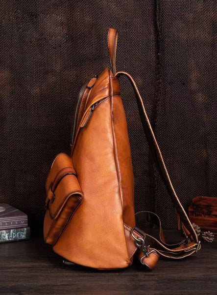 Vintage Women's Convertible Backpack Crossbody Sling Bag Genuine-Leather