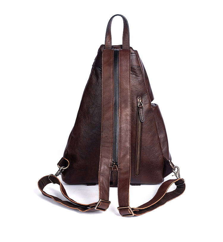 brown leather sling backpack Stylish Brown Leather Womens Backpack Sling Pack