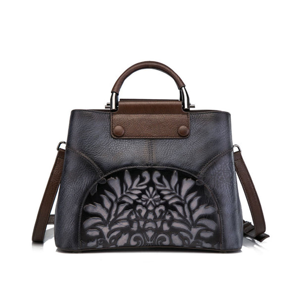 Vintage Women's Embossed Genuine Leather Handbags Cross Shoulder Bag Purse For Women Cool