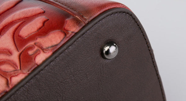 Vintage Women's Embossed Genuine Leather Handbags Cross Shoulder Bag Purse For Women Quality