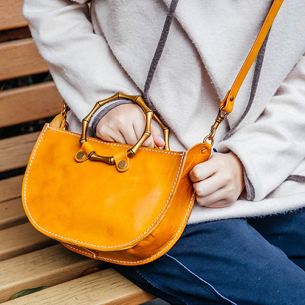 Vintage Women's Genuine Brown Leather Handbags Purse Cross Shoulder Bag for Ladies Accessories