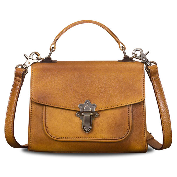 Vintage Women's Genuine Leather Crossbody Satchel Bag Handbags Purse for Women Accessories