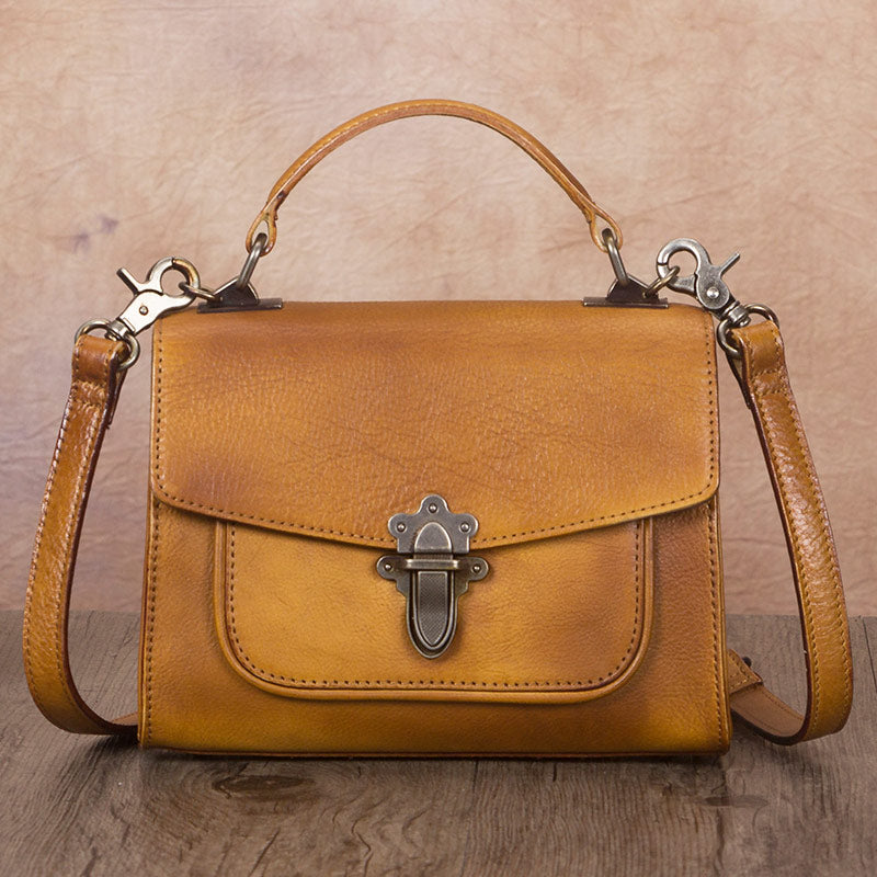 Vintage Women's Genuine Leather Crossbody Satchel Bag Handbags Purse for Women Affordable