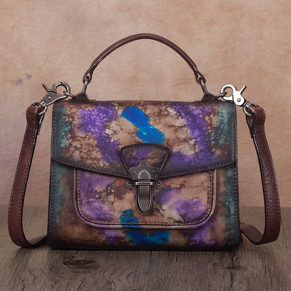 Vintage Women's Genuine Leather Crossbody Satchel Bag Handbags Purse for Women Beautiful