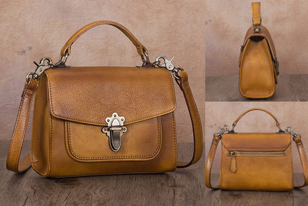Vintage Women's Genuine Leather Crossbody Satchel Bag Handbags Purse for Women Cool