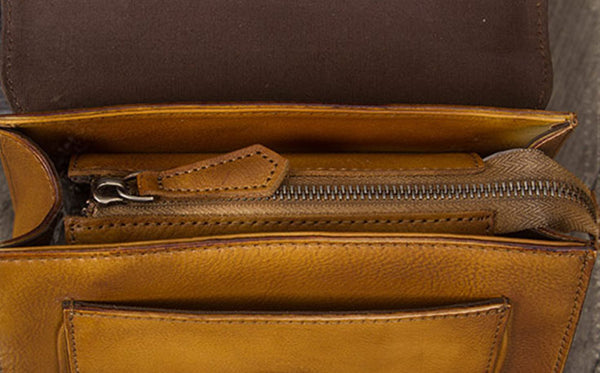 Vintage Women's Genuine Leather Crossbody Satchel Bag Handbags Purse for Women Genuine Leather