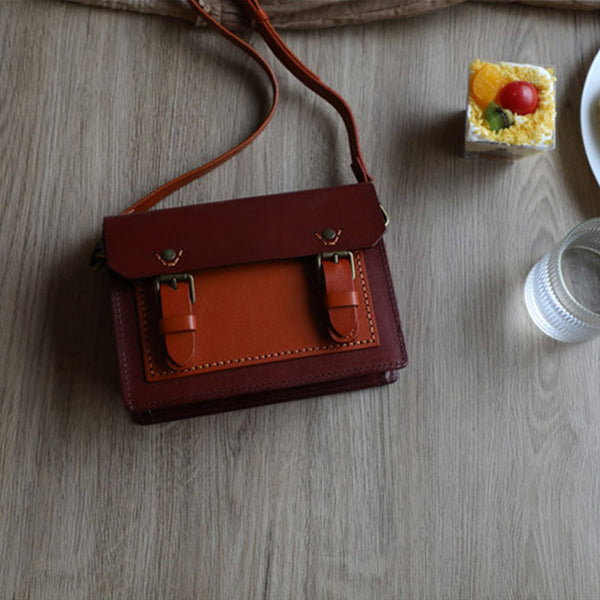 Vintage Women's Genuine Leather Crossbody Satchel Purse Handbags For Women Beautiful