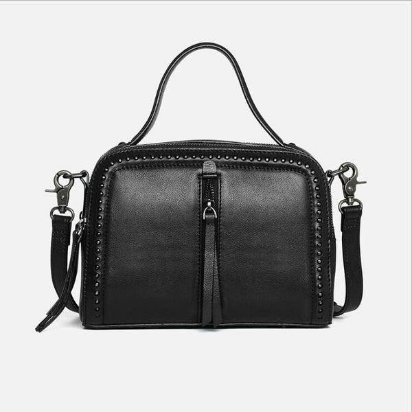 Vintage Women's Genuine Leather Handbags Cross Shoulder Bag For Women Black