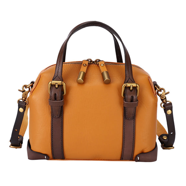 Vintage Women's Genuine Leather Handbags Crossbody Sling Bags Purse for Women Brown