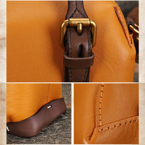 Vintage Women's Genuine Leather Handbags Crossbody Sling Bags Purse for Women Details