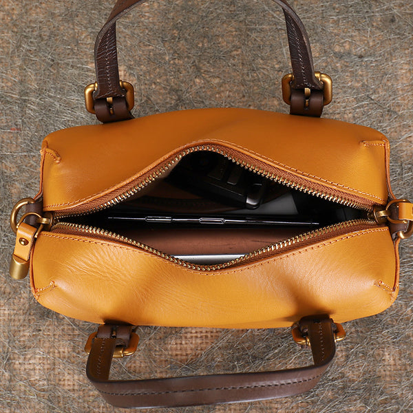 Vintage Women's Genuine Leather Handbags Crossbody Sling Bags Purse for Women Inside