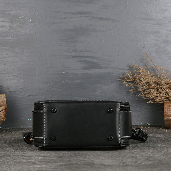 Vintage Women's Genuine Leather Handbags Leather Crossbody Bag Purse For Women Cowhide