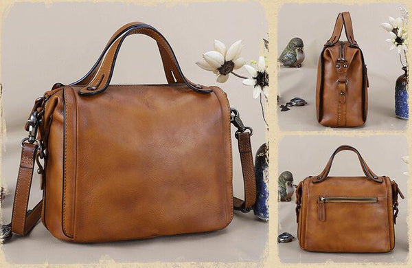 Small Women's Full Grain Leather Handbags Side Bags For Women