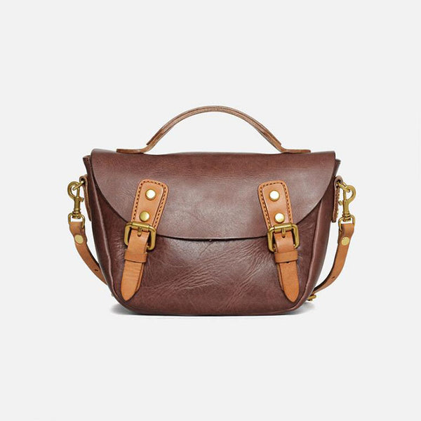 Vintage Women's Genuine Leather Satchel Handbags Crossbody Purse For Women Accessories