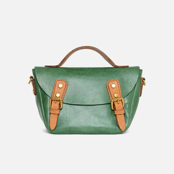 Vintage Women's Genuine Leather Satchel Handbags Crossbody Purse For Women Affordable