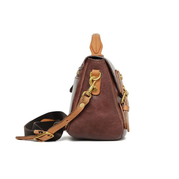 Vintage Women's Genuine Leather Satchel Handbags Crossbody Purse For Women Designer