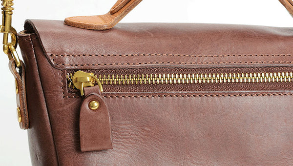 Vintage Women's Genuine Leather Satchel Handbags Crossbody Purse For Women Durable
