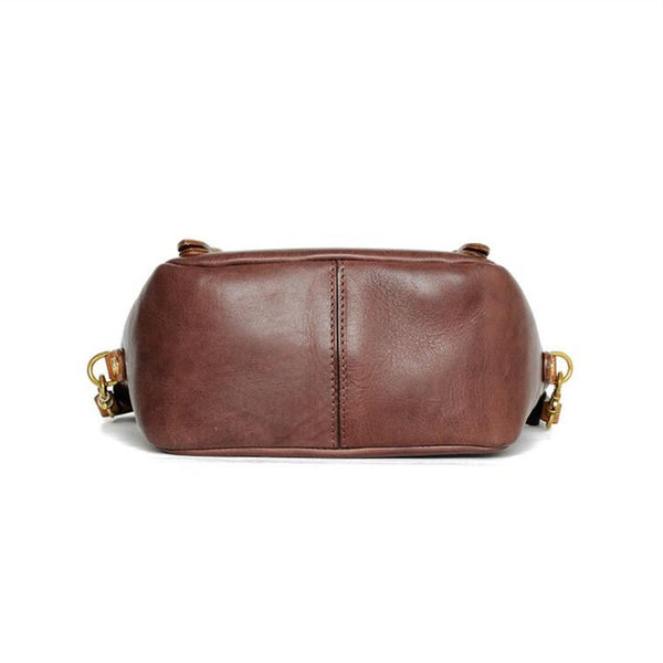 Vintage Women's Genuine Leather Satchel Handbags Crossbody Purse For Women Funky