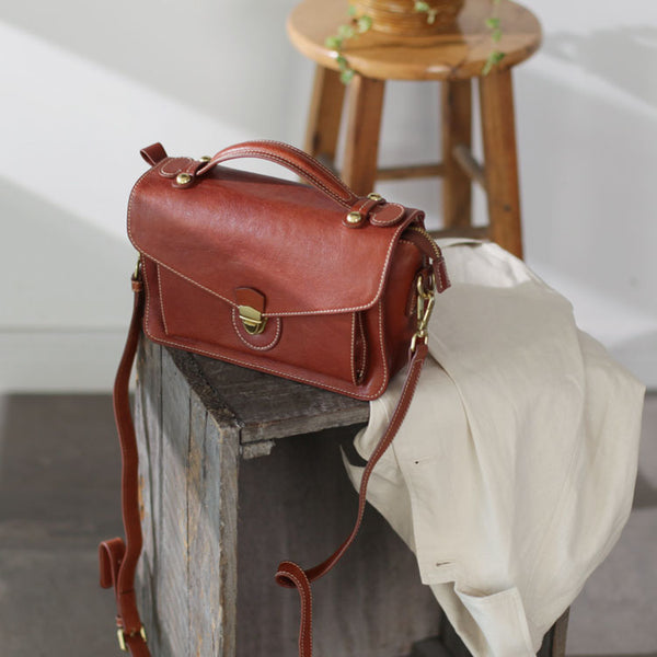 Vintage Women's Genuine Leather Shoulder Bags Handbags Purse for Women Affordable