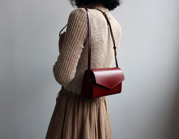 Vintage Women's Leather Crossbody Envelope Bag Satchel Bag Purse For Women Designer