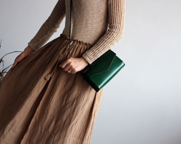 Vintage Women's Leather Crossbody Envelope Bag Satchel Bag Purse For Women Durable