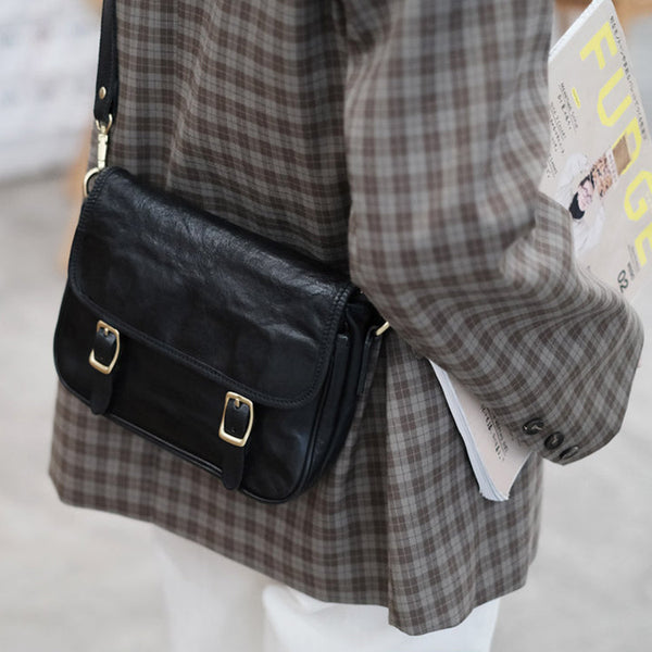 Vintage Women's Leather Satchel Bag Cross Shoulder Bag For Women Funky