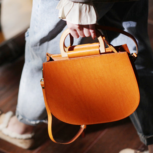 Vintage Women's Small Real Leather Crossbody Handbags Over the Shoulder Purse for Women Fashion