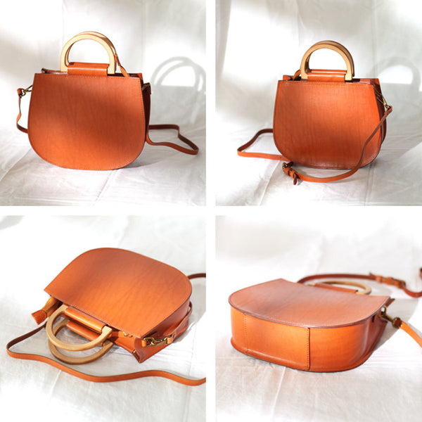 Vintage Women's Small Real Leather Crossbody Handbags Over the Shoulder Purse for Women