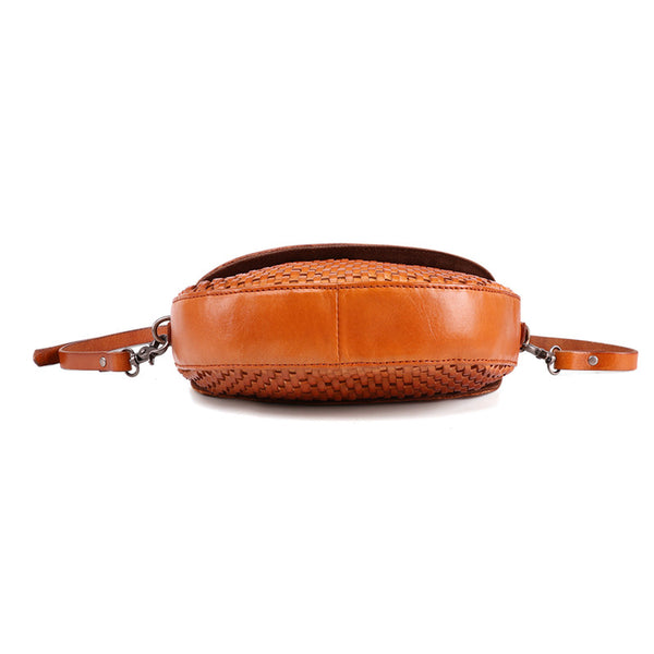 Vintage Womens Boho Leather Braided Satchel Bags Small Handbags Purse For Women Handmade