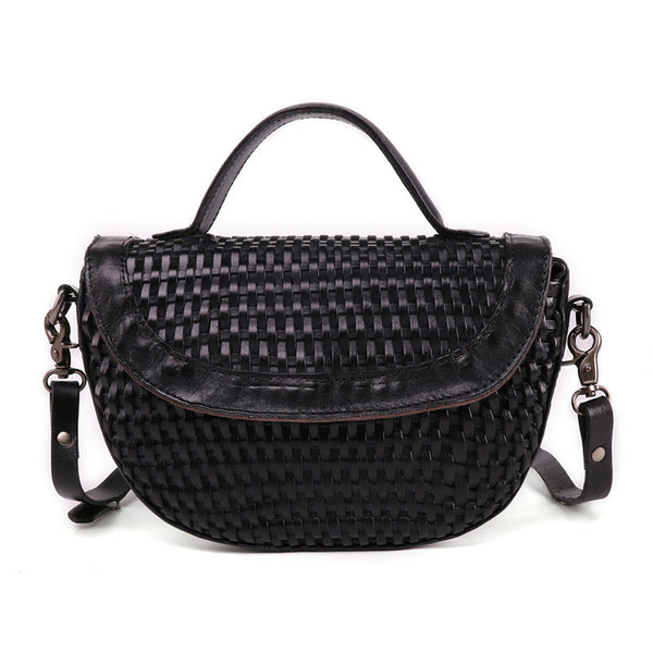Vintage Womens Boho Leather Braided Satchel Bags Small Handbags Purse For Women