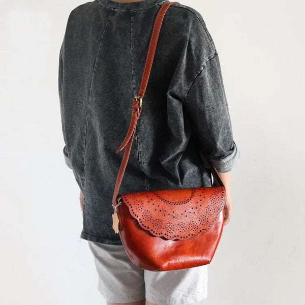 Vintage Womens Boho Leather Cross Body Bags Purses Side Bag for Womens Designer