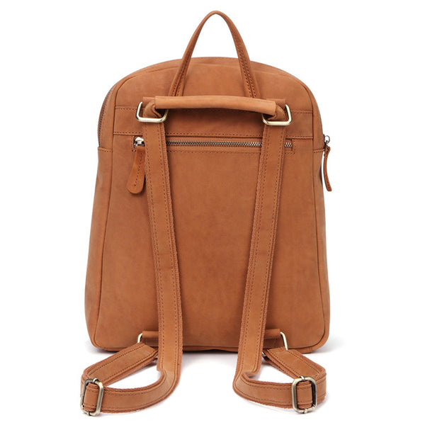  Vintage Womens Brown Crazy Horse Leather Backpack Bag Purse Cross Shoulder Bag