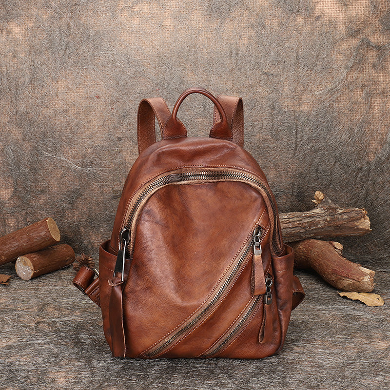 Leather Backpack Purse, Designer Backpacks for Women, Small Backpack P –  ROCKCOWLEATHERSTUDIO