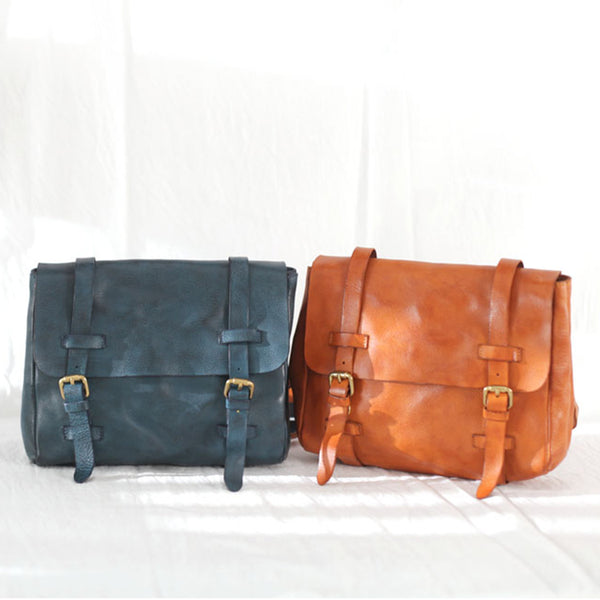 Vintage Womens Brown Leather Crossbody Messenger Bags Satchel Bag Purse for Women Latest