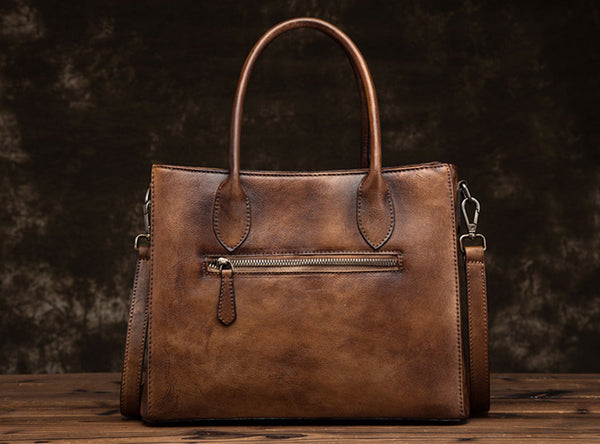 Vintage Womens Brown Leather Totes Handbags Shoulder Bag for Women gift