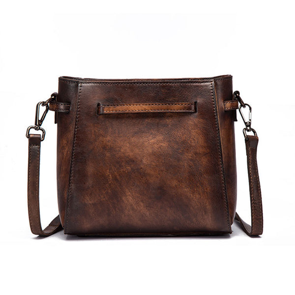 Vintage Womens Brush Off Cowhide Leather Crossbody Bag purse Sling Bag For Women Designer