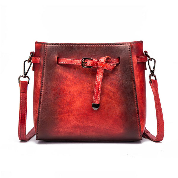 Vintage Womens Brush Off Cowhide Leather Crossbody Bag purse Sling Bag For Women Gift