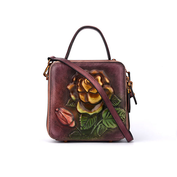 Vintage Womens Cube Bag Leather Handbags Crossbody Bags for Women designer