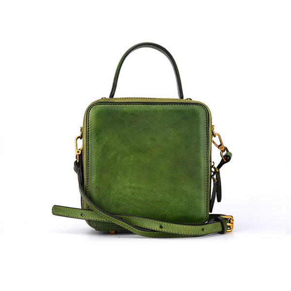 Vintage Womens Cube Bag Leather Handbags Crossbody Bags for Women gift