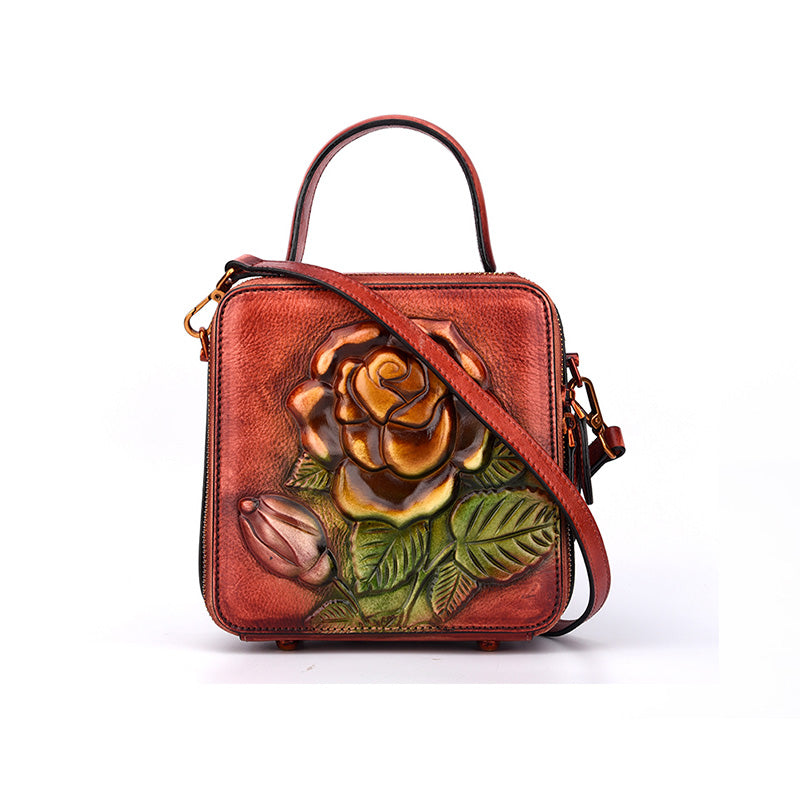 Vintage Womens Cube Bag Leather Handbags